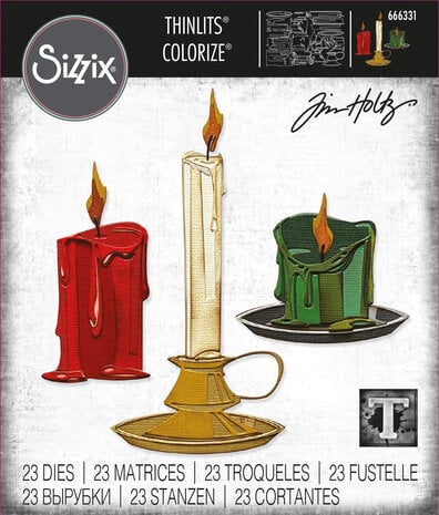 Sizzix Thinlits Die Set - Thinlits Colorize by Tim Holtz Candleshop (23pcs)