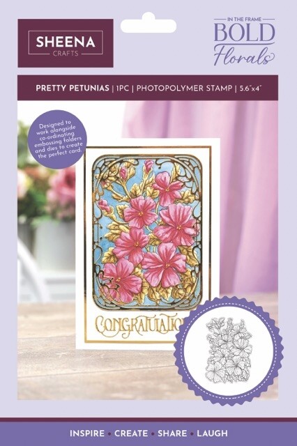 Sheena Douglass - In the Frame Bold Florals - Clearstamp - Pretty Petunias