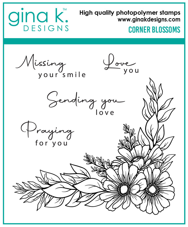 Gina K Designs -STAMPS- Corner Blossoms