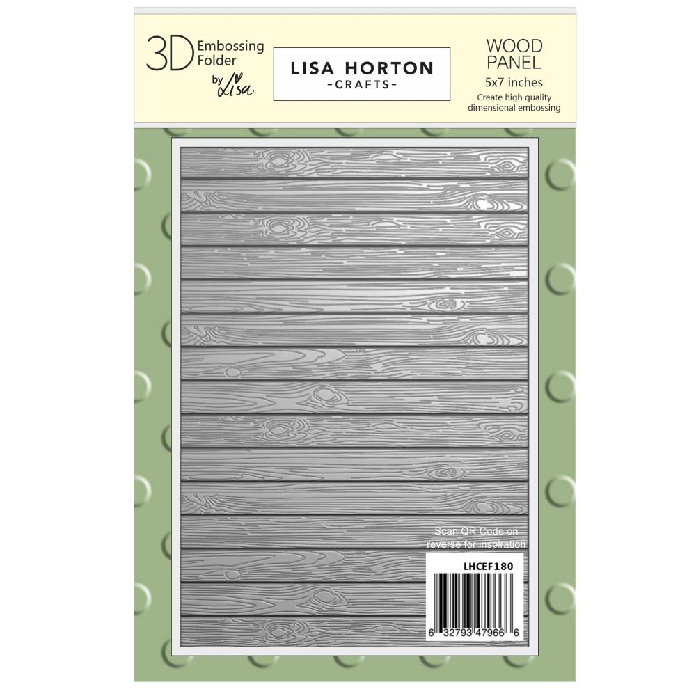 Lisa Horton Crafts Embossing Folder And Die 5"X7" - Wood Panel