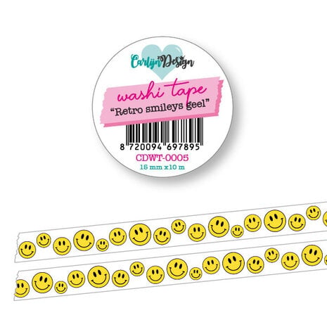 Washi Tape Retro Smileys Geel