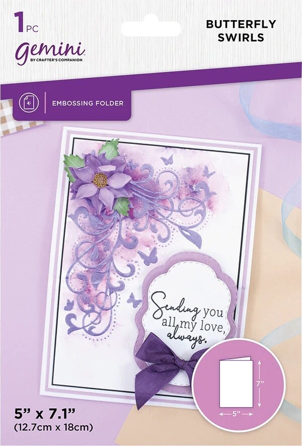 Gemini - Embossingfolder Grand Swirl 5"x7" - Butterfly Swirls