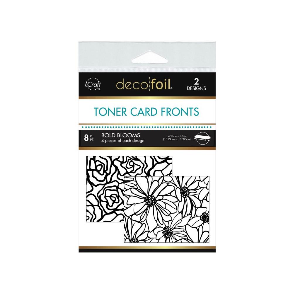 Deco Foil Toner Card Fronts 4.25"X5.5" 8/Pkg -  Bold Blooms 