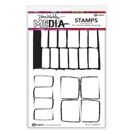 Dina Wakley MEdia Cling Stamps Grid It