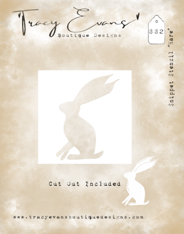 Tracy Evans - Hare 4x4 Inch Snippet Stencil 