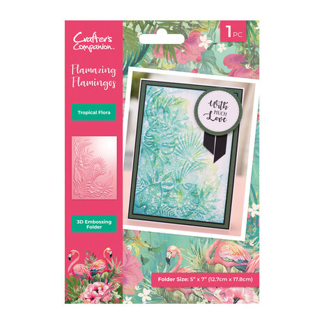 Crafters Companion - Flamazing Flamingos Embossing Folder Tropical Flora