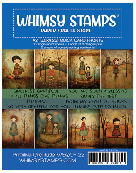 Whimsy Stamps - Quick Card Fronts - Primitive Gratitude