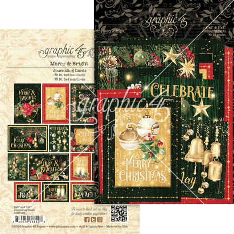 Graphic 45 - Merry & Bright Journaling Cards