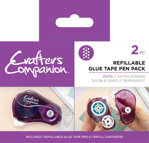 Crafters Companion - Glue Tape Pen & Refill Pack Dots (2pcs)