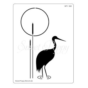 Sweet Poppy Stencil: Crane (Bird 3)