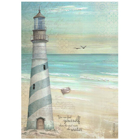 Stamperia - Sea Land A4 Rice Paper Lighthouse