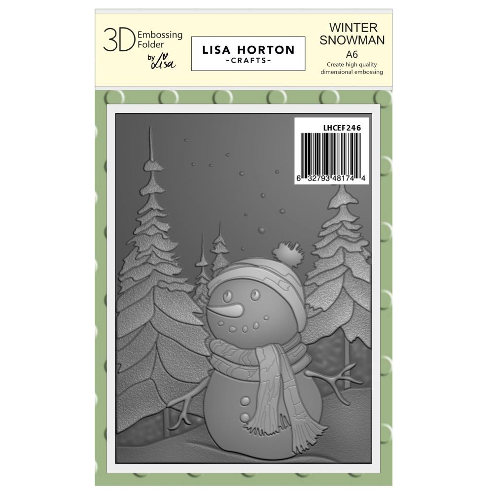 Lisa Horton Crafts A6 Embossing Folder - Winter Snowman