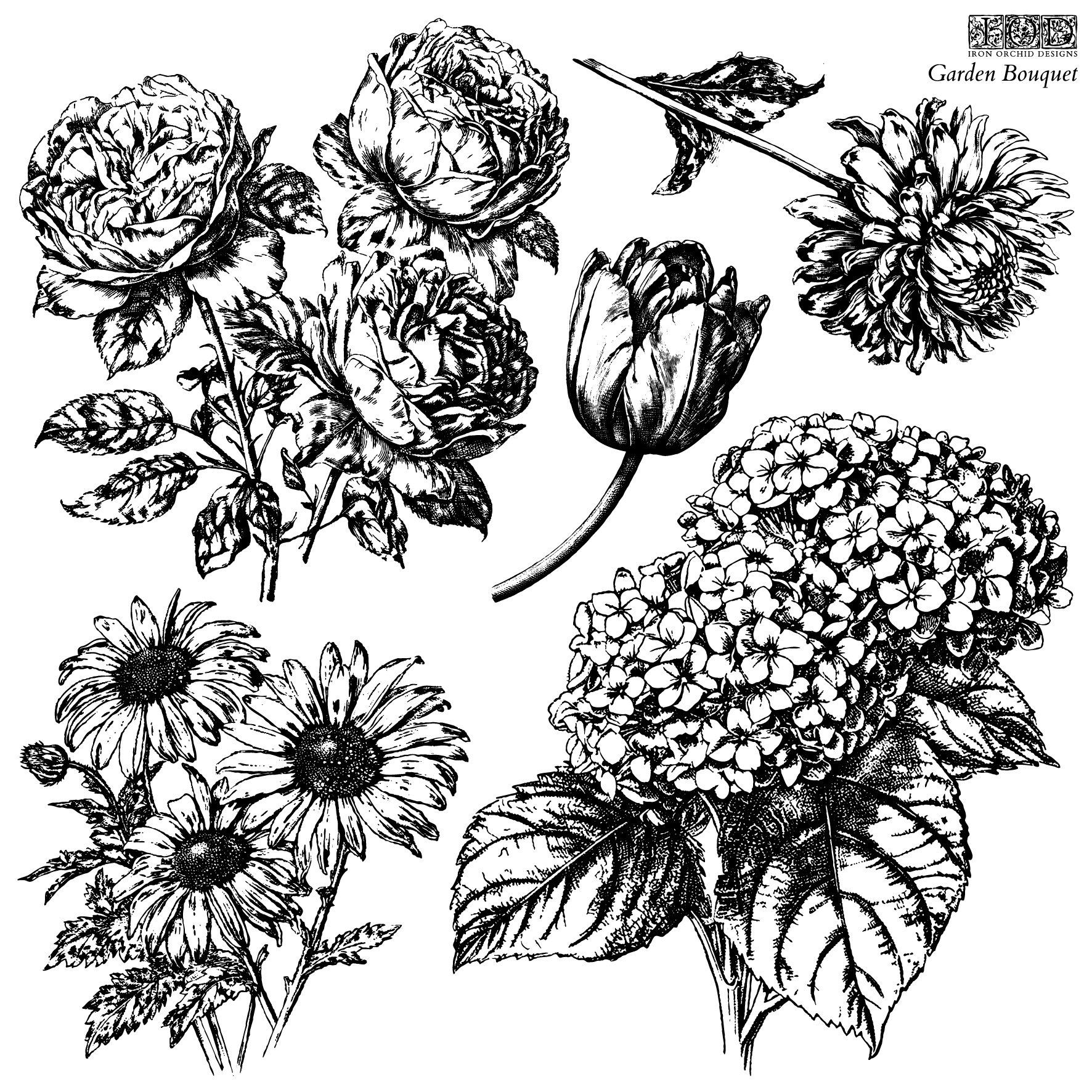 IOD - Stamps 30x30 cm - Garden Bouquet