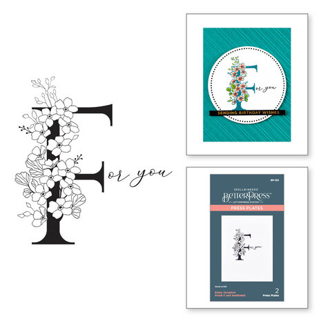 Spellbinders - Every Occasion Floral F and Sentiment Press Plate 