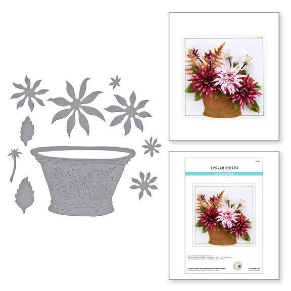 Spellbinders - Cactus Dahlia and Ornamental Garden Pottery