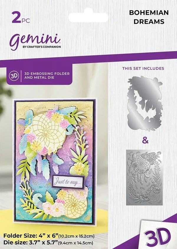 Gemini - 3D Embossingfolder/Snijmal 4"x6" - Bohemian Dreams