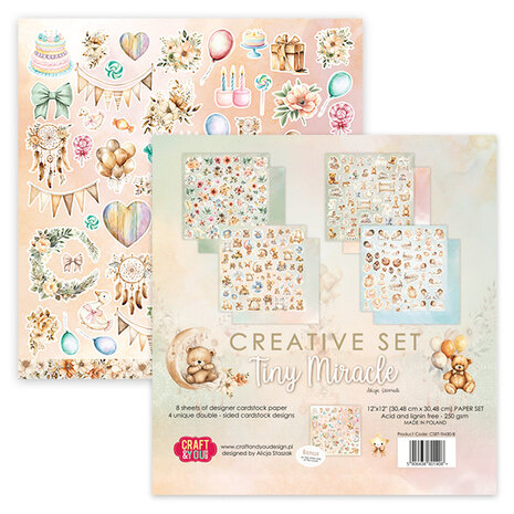 Craft & You Design - Tiny Miracles 12x12 Inch Creative Set 250gsm (8sheets)