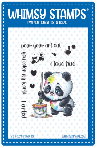 Whimsy Stamps - Panda Painter Clear Stamps