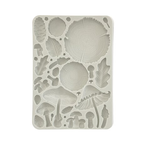 Stamperia - Golden Harmony Silicon Mould A5 Wood and Mushrooms