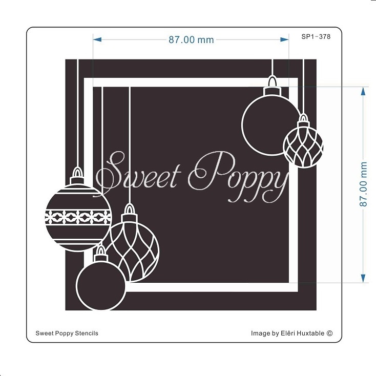 Sweet Poppy Stencil: Bauble Square