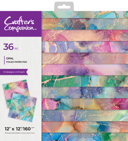 Crafter's Companion -Opal 12x12 Inch Foiled Paper Pad