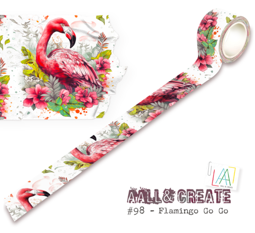 AALL and Create - Washi Tape 25mm 10m Flamingo Go Go