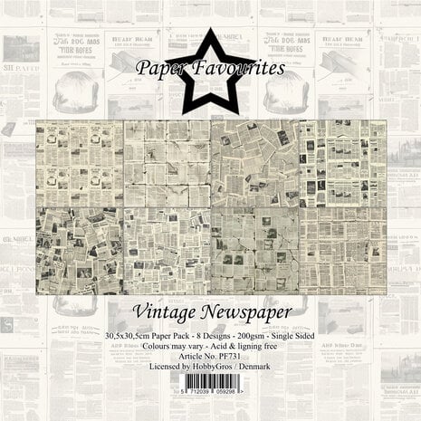 Paper Favourites - Vintage Newspaper 12x12 Inch Paper Pad