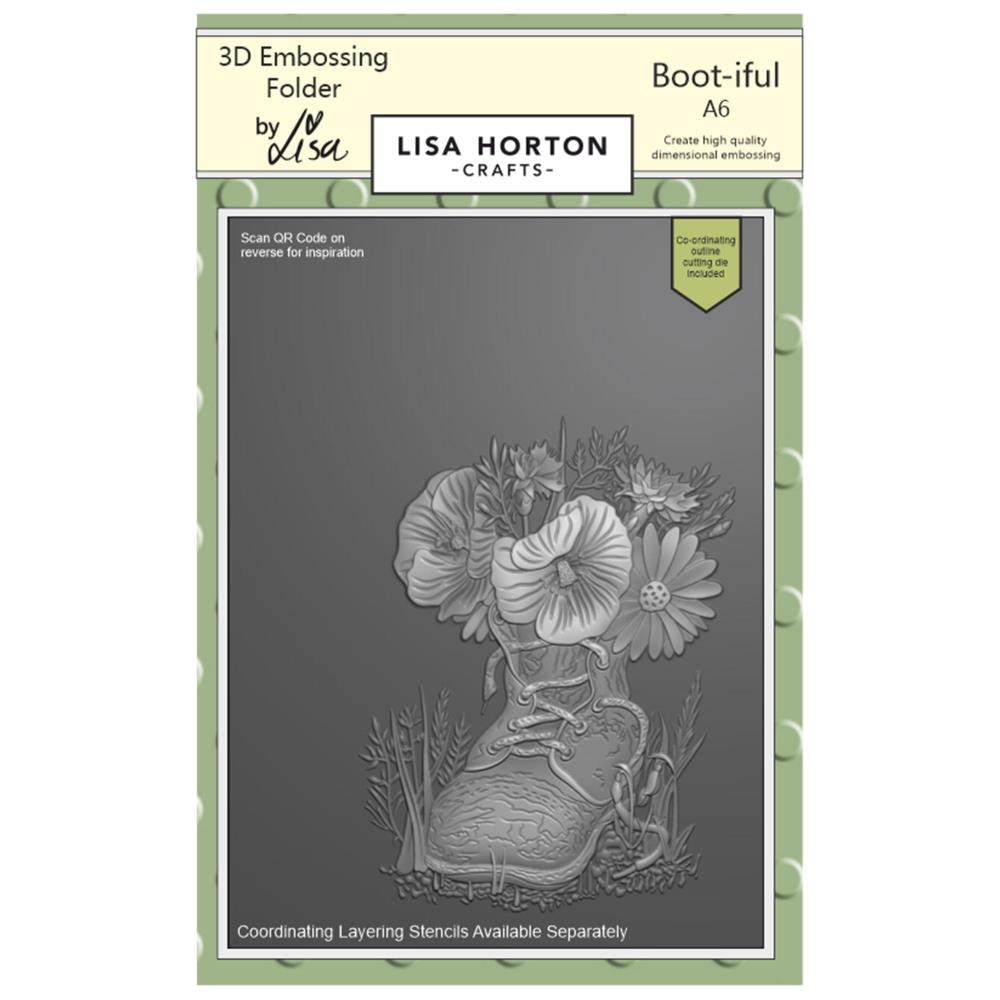 Lisa Horton Crafts Embossing Folder And Die - Boot-Iful 