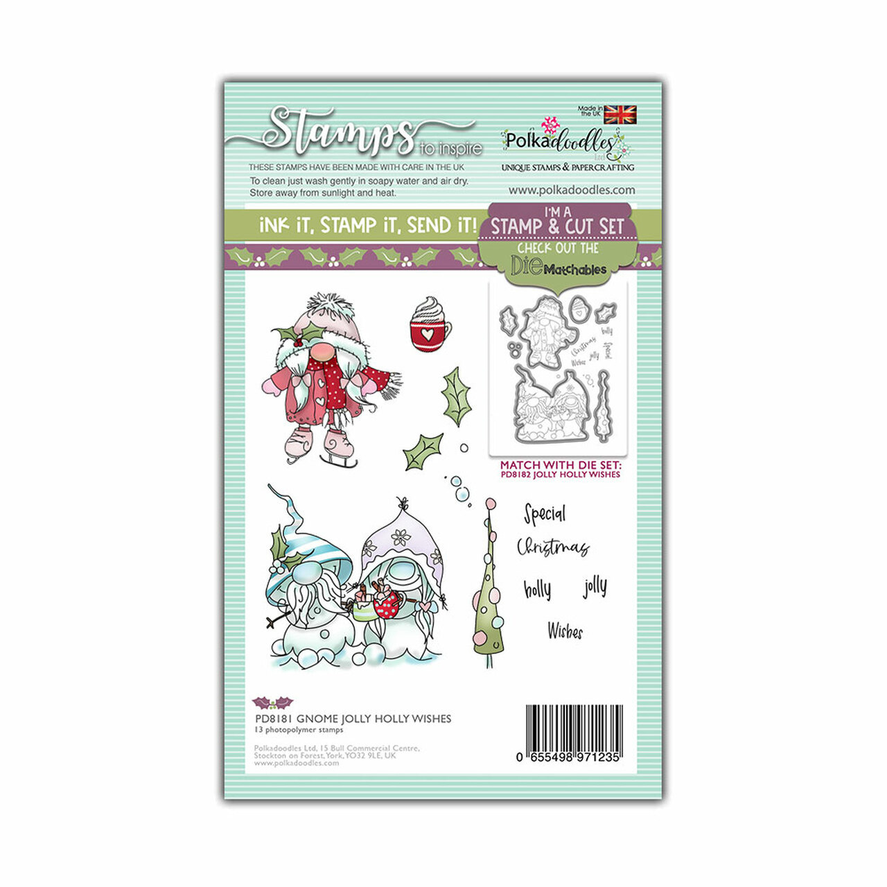 polkadoodles-gnome-jolly-holly-wishes-clear-stamps