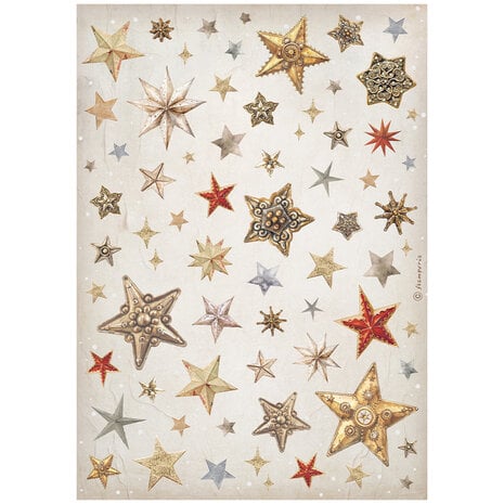 Stamperia - Gear up for Christmas A4 Rice Paper Stars