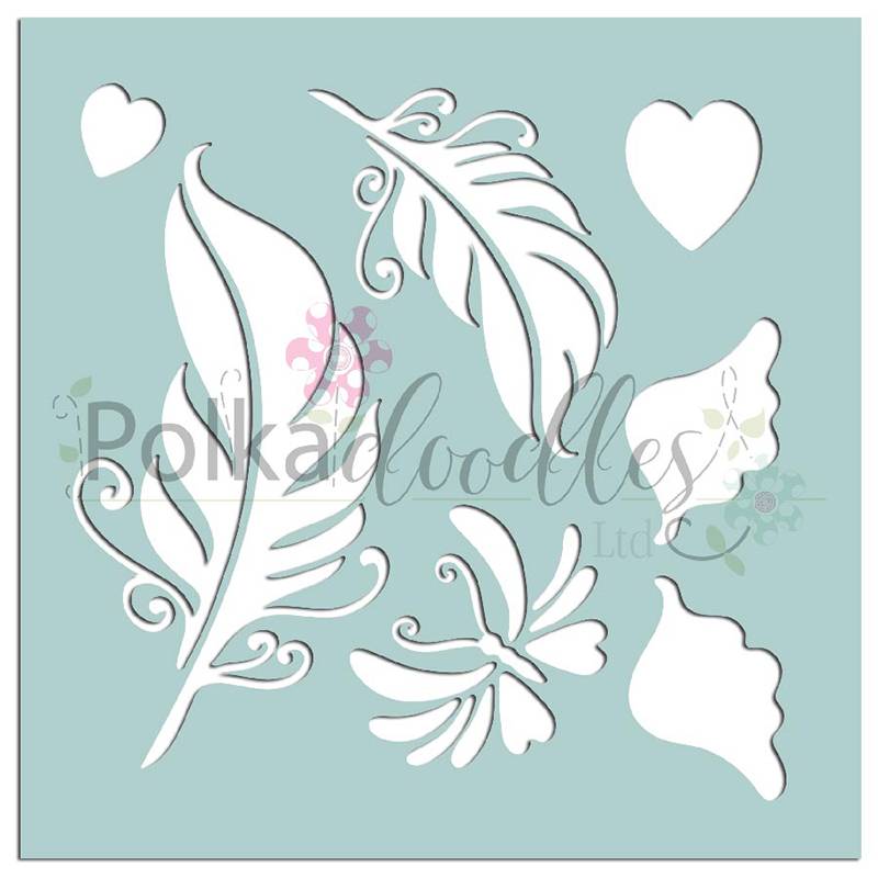 polkadoodles-feathers-wings-6x6-inch-stencil-pd753