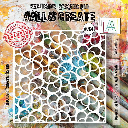 AALL & Create - Stencil 6x6 Inch Windmills