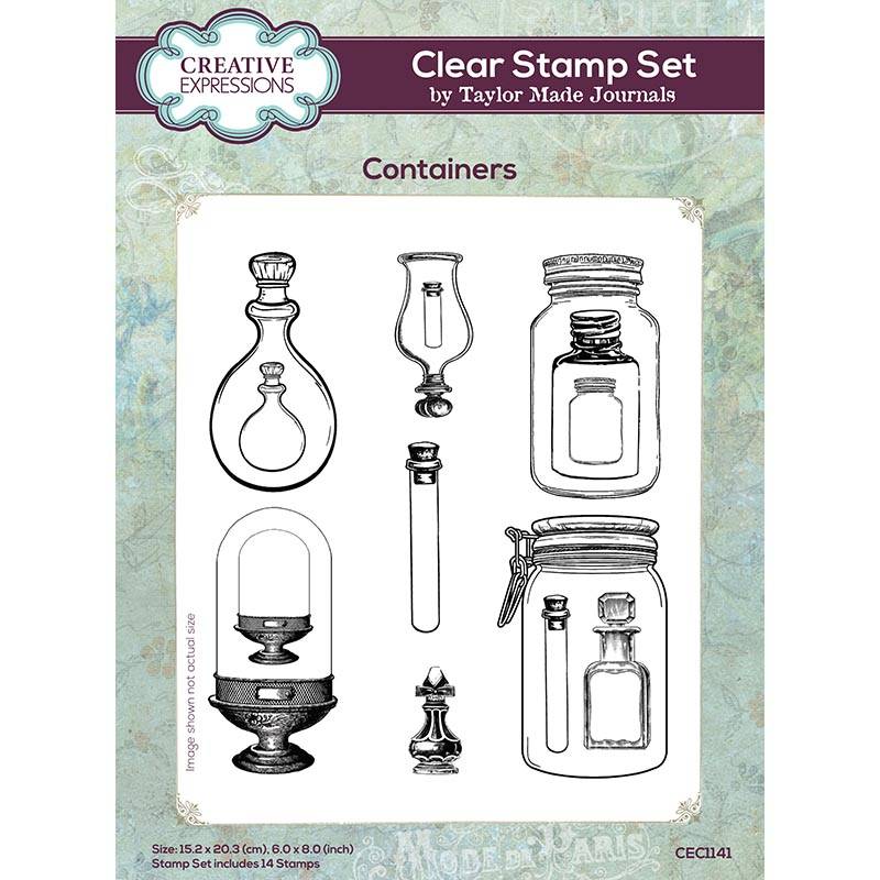 Creative Expressions Taylor Made Journals Containers 6 in x 8 in Clear Stamp Set