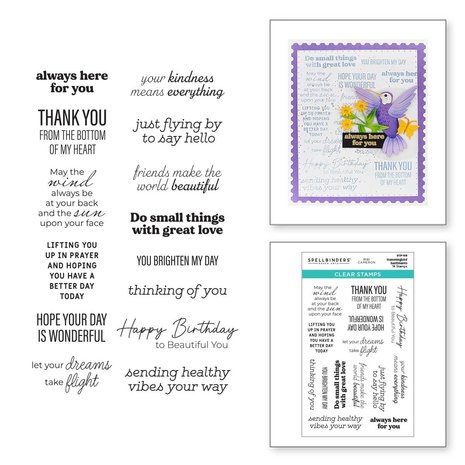 Spellbinders - Hummingbird Sentiments Clear Stamp