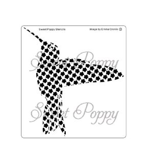 Sweet Poppy Stencil: Humming Bird Flower