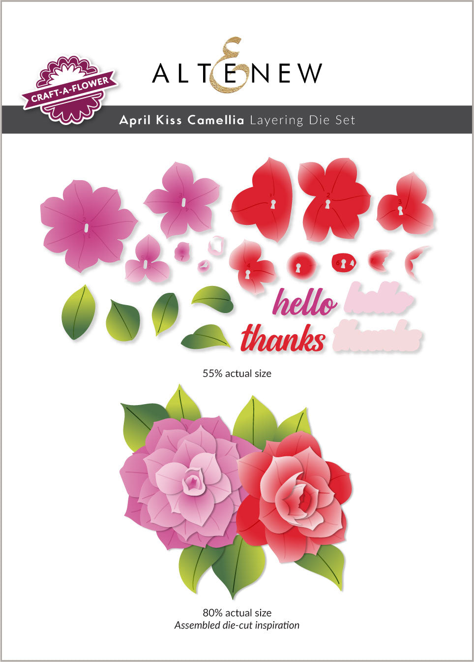 Altenew - Craft-A-Flower: April Kiss Camellia Layering Die Set