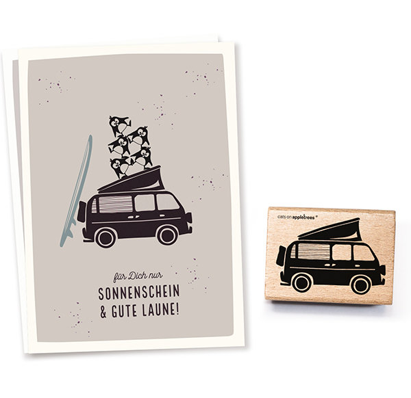 cats on appletrees - Stempel Camper Van