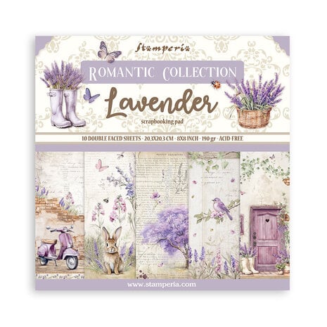 Stamperia 8x8" -Lavender 8x8 Inch Paper Pack