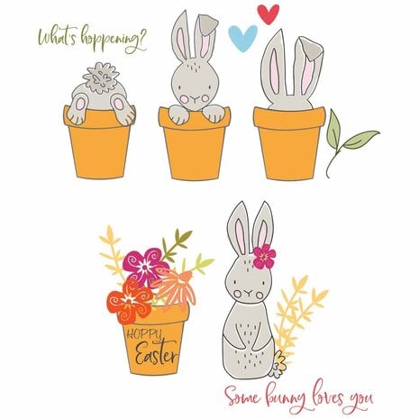 Sizzix Clear Stamps by Catherine Pooler Bunny Bits & Blooms (12pcs)