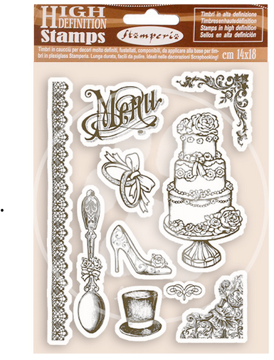 Stamperia - HD Natural Rubber Stamp cm 14x18 - Wedding