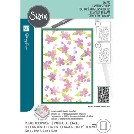 Sizzix • Stencil by Stacey Park Cosmopolitan, Petals Adornment (2pcs)