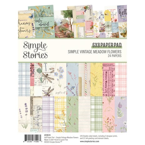 Simple Stories - Simple Vintage Meadow Flowers 6x8 Inch Paper Pad